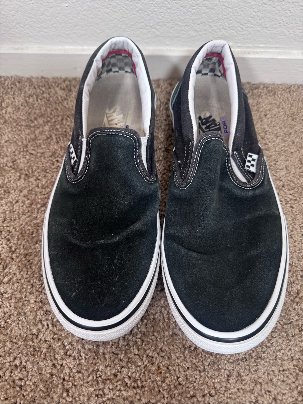 Vans Black Slip-On Loafers with White Sole
